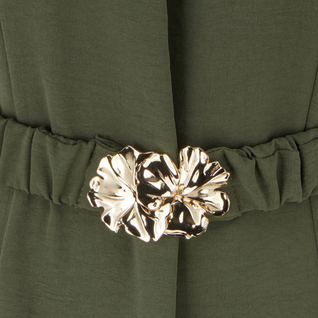 Robe fluide unie ceinturée