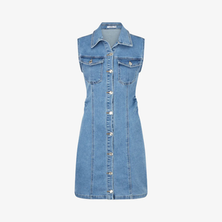 Robe en jean ajustée sans manches