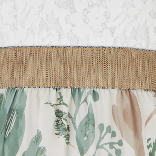 Robe longue à dentelle et imprimé floral