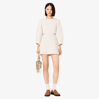 Robe courte droite en coton mélangé