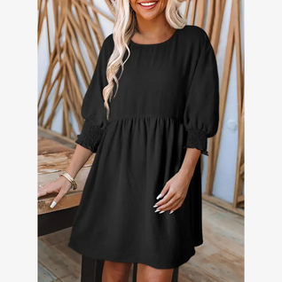 Robe tunique fluide col rond